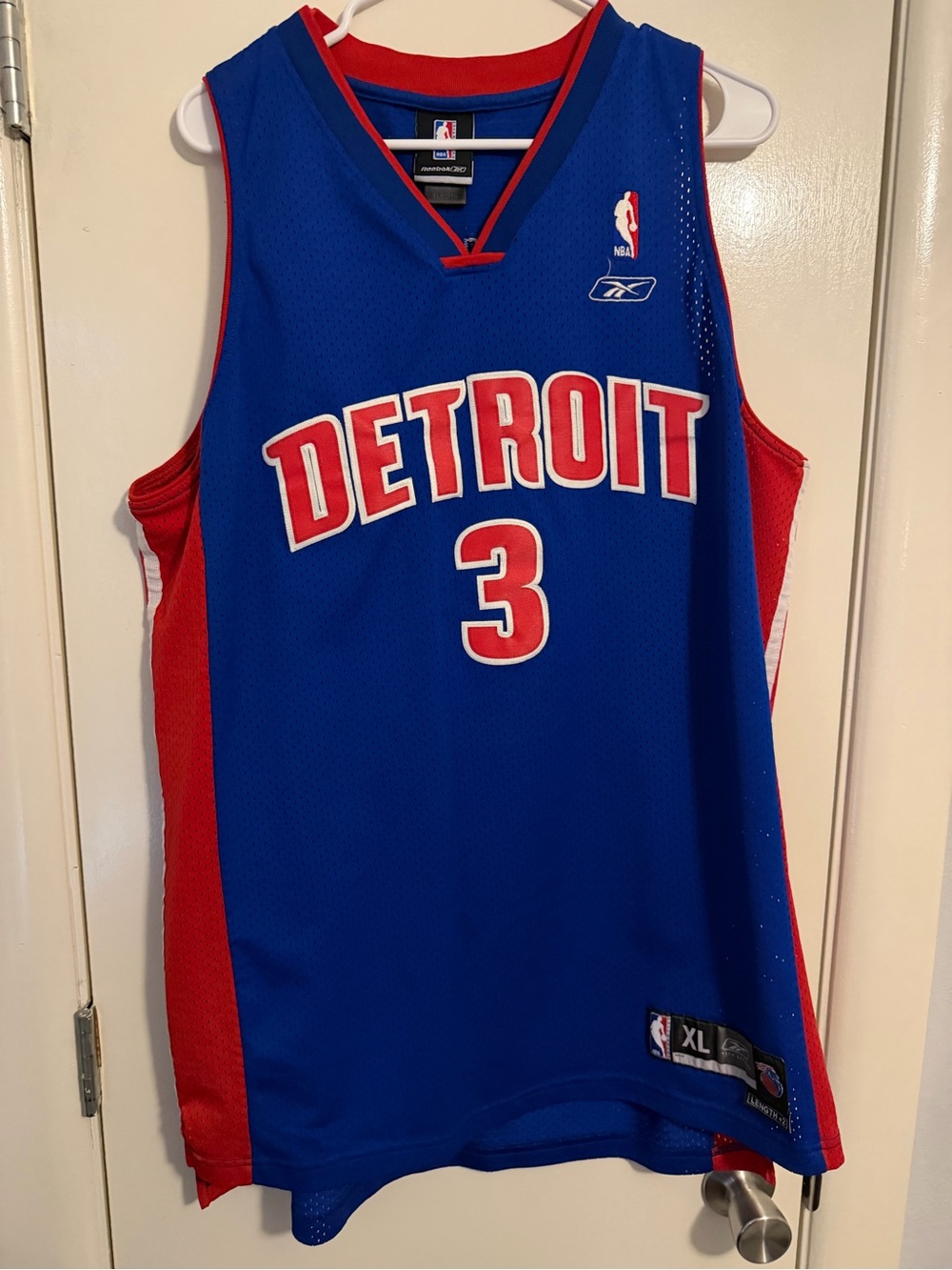 Ben Wallace #3 Detroit Pistons Reebok Jersey Adult XL